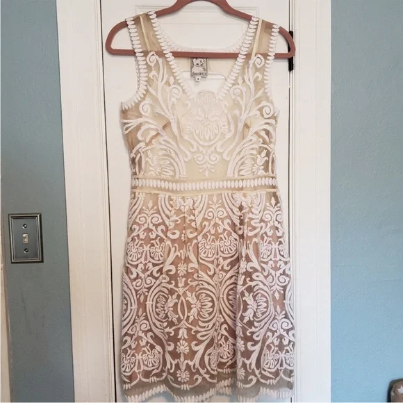 Elegant Cream Lace Dress - Picture 5 of 10